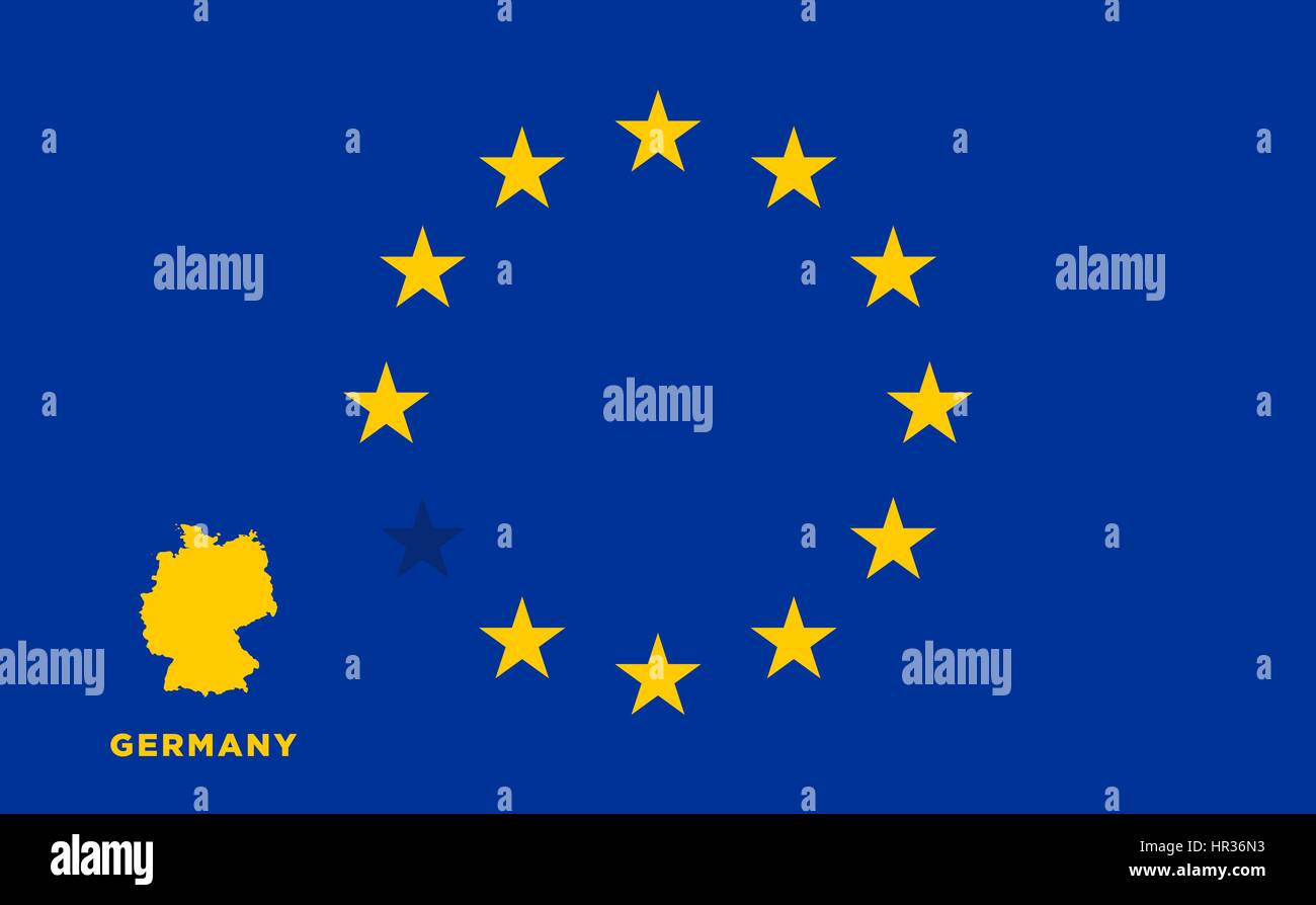 Referendum Deutschland Mitglied der Europäischen Union. EU-Flagge mit dem Land Deutschland. Das Konzept der EU verlassen. Vektor-illustration Stock Vektor