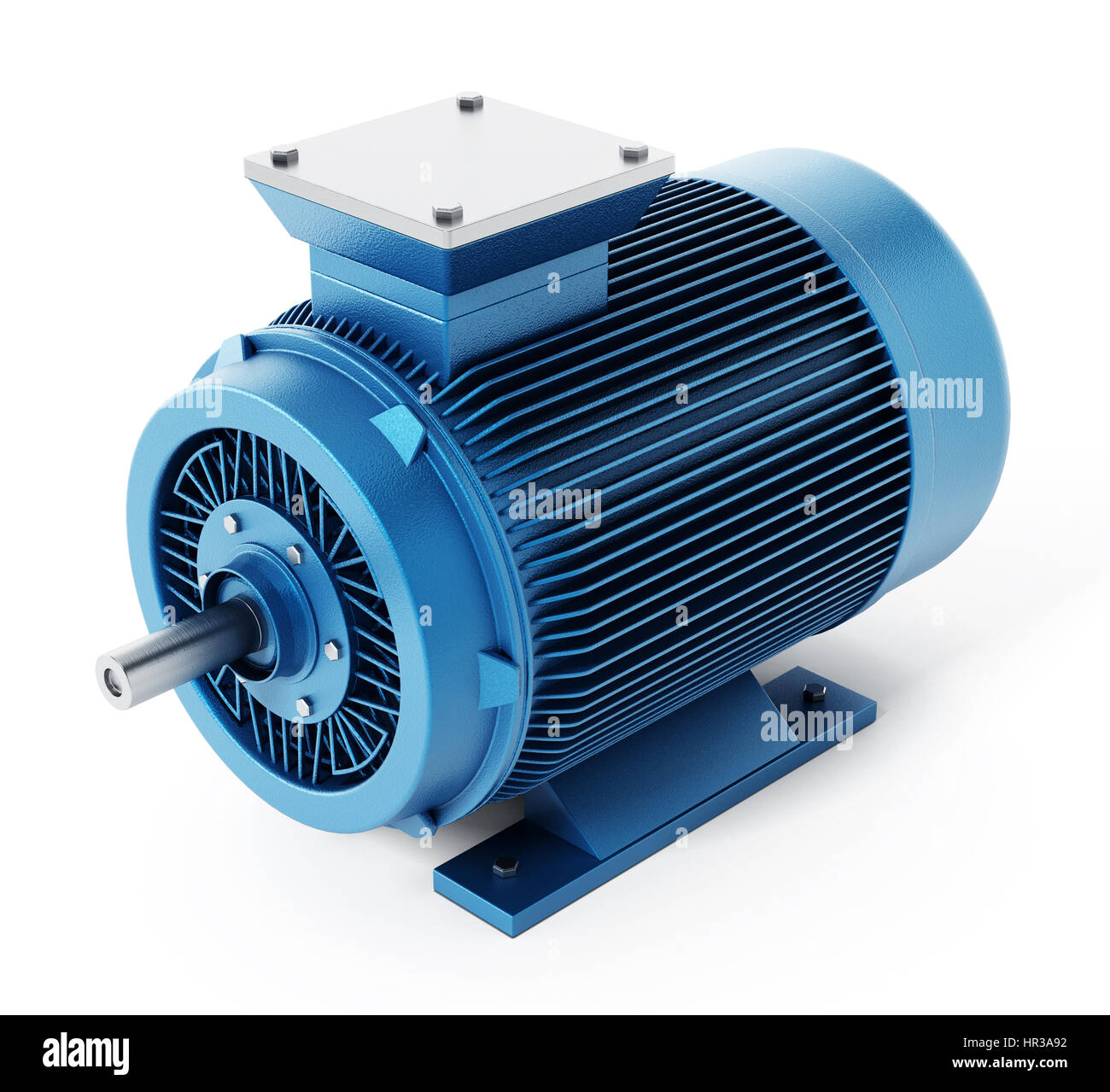 Generische Elektromotor isoliert auf weißem Hintergrund. 3D Illustration. Stockfoto