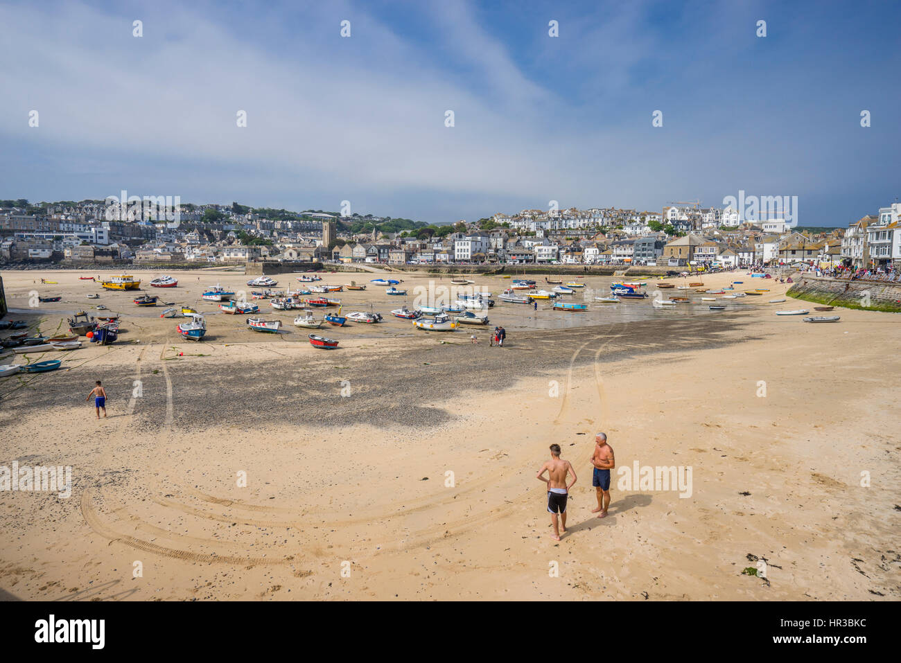 Vereinigtes Königreich, Süd-West-England, Cornwall, St Ives, von St Ives Harbour Beach anzeigen Stockfoto