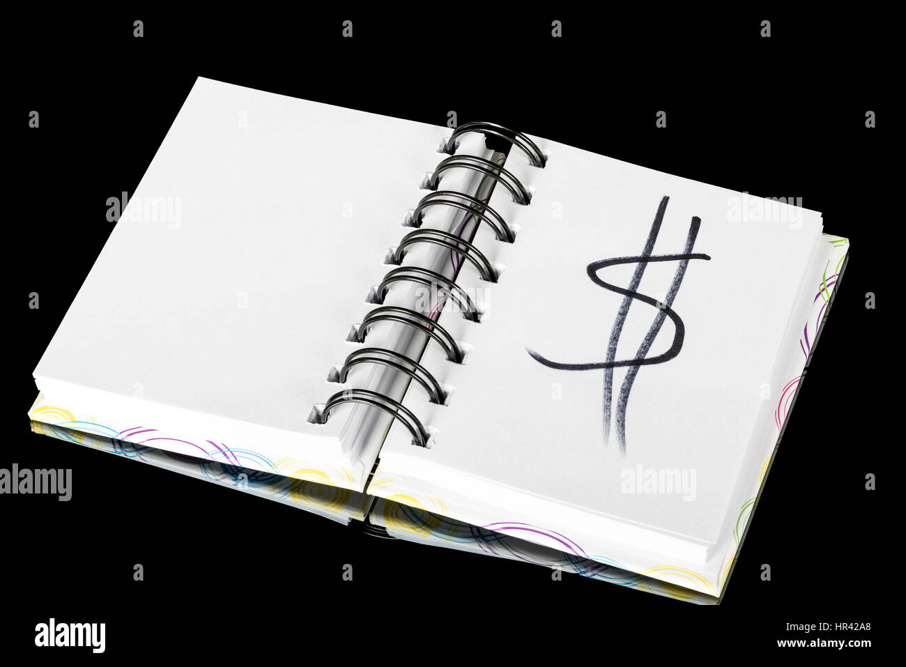 Beringt Bonder mit weißem Papier und Geld Zeichen Hand gezeichnet Stockfoto
