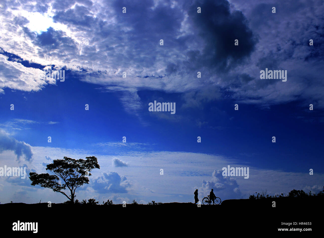 Silhouette Bild für tagsüber Landseite Stockfoto