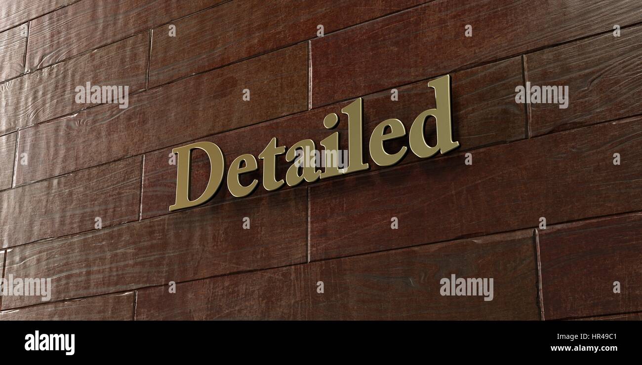 Detailliert - Bronze Plakette an Ahorn Holz Wand - 3D gerenderten Lizenzgebühren frei Lager Bild montiert. Dieses Bild kann für eine Website für online-Werbebanner verwendet werden Stockfoto