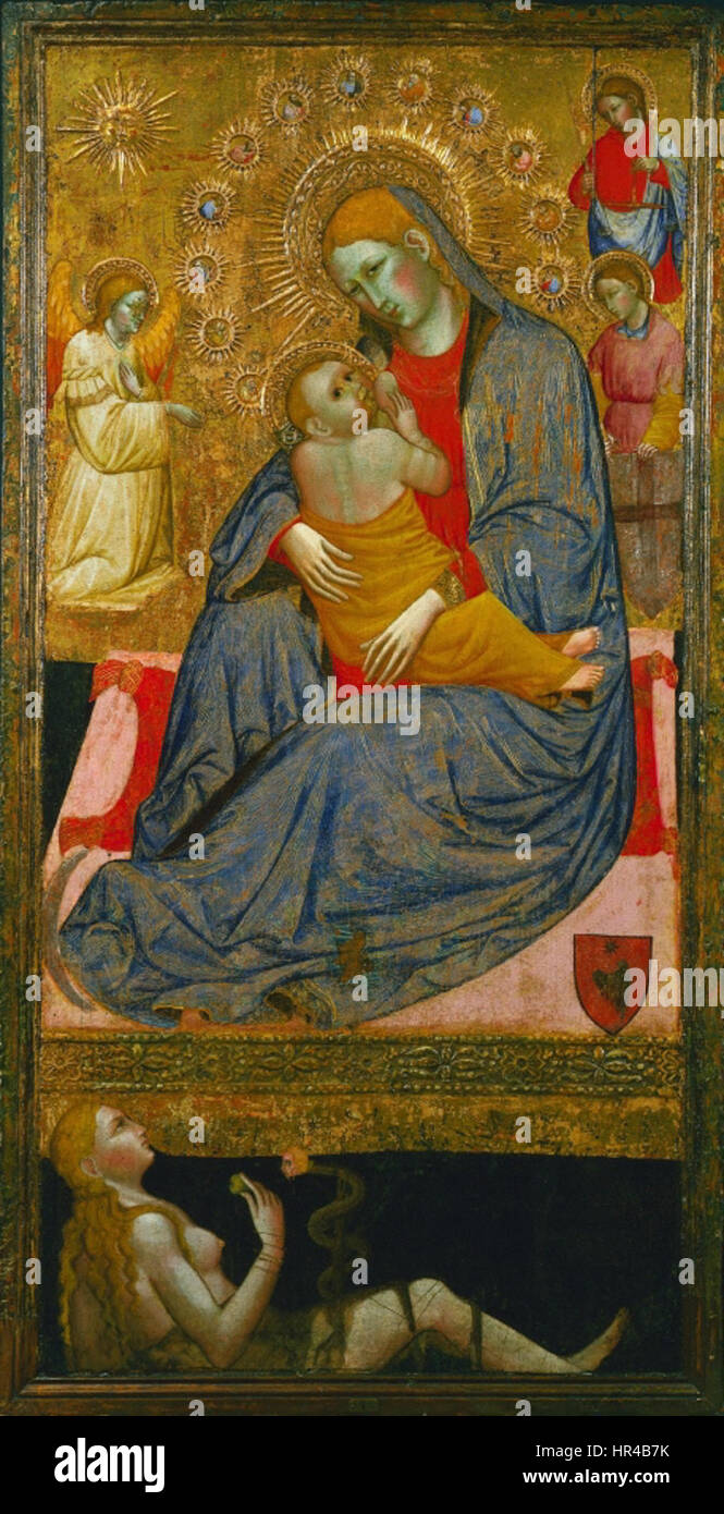 Olivuccio di Ciccarello da Camerino - die Madonna der Demut mit der Versuchung von Eve Stockfoto