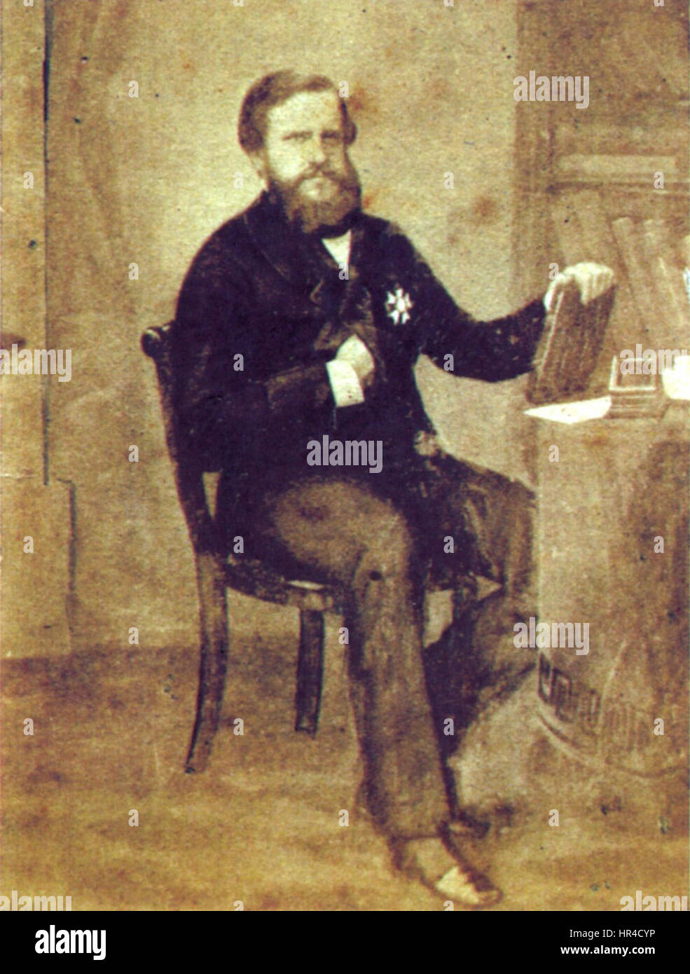 Pedro II. Von Brasilien, der von 1831 bis 1889 regierte, war eine bedeutende Figur in der brasilianischen Geschichte. Seine Herrschaft sah Fortschritte in Kultur, Wissenschaft und Infrastruktur, und seine Führung spielte eine entscheidende Rolle bei der Gestaltung des modernen Brasiliens. Stockfoto