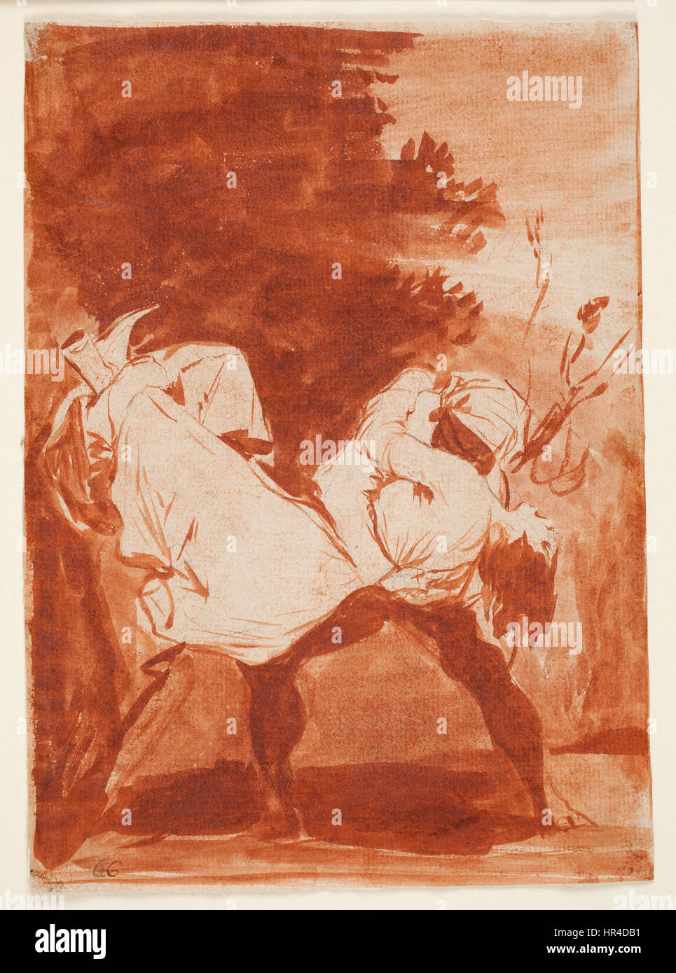 Prado - Los Caprichos - vorbereitende Zeichnung - Nr. 08 - Que Se la Llevaron! Stockfoto