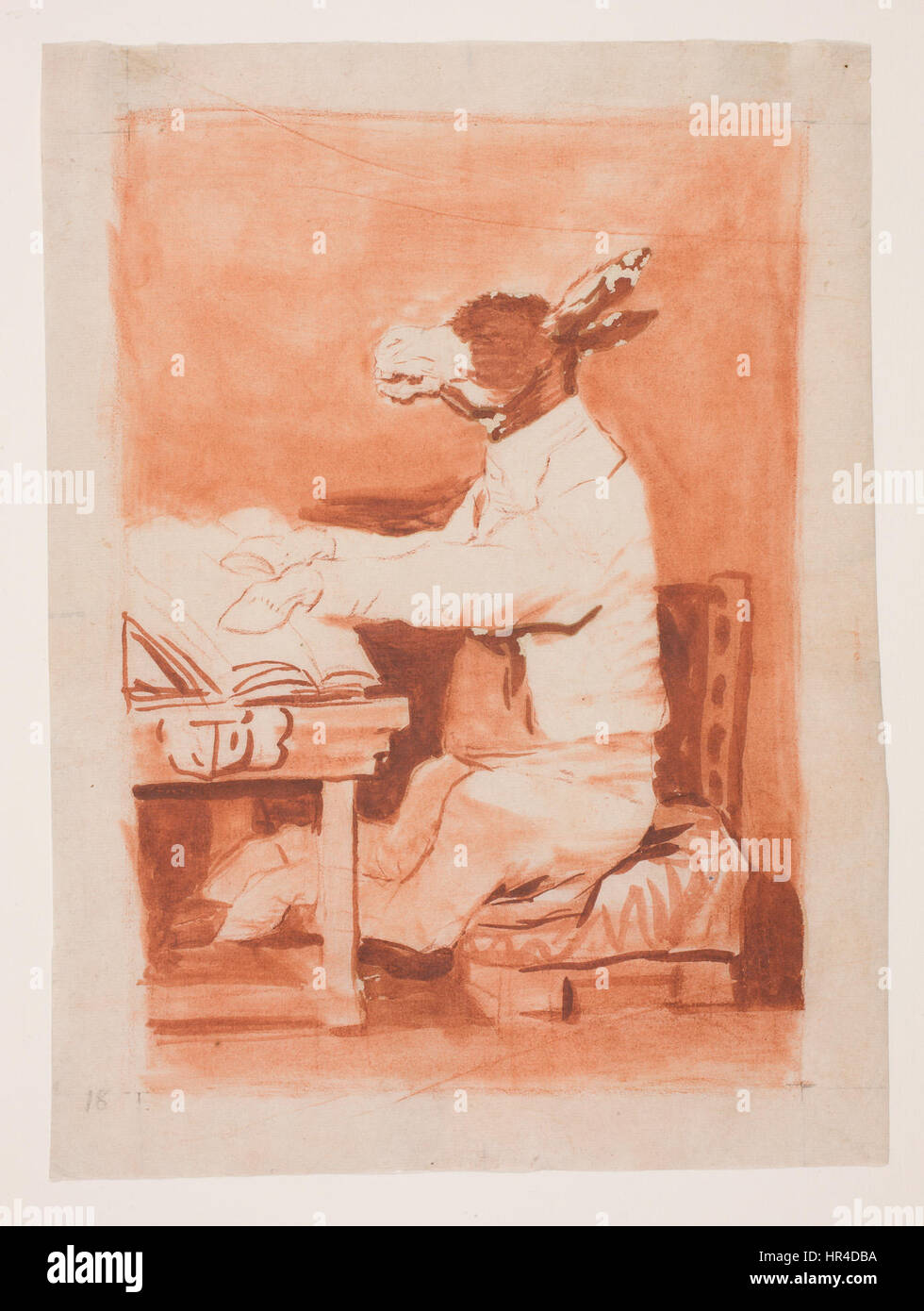 Prado - Los Caprichos - vorbereitende Zeichnung - Nr. 39 - Asta Su Abuelo Stockfoto
