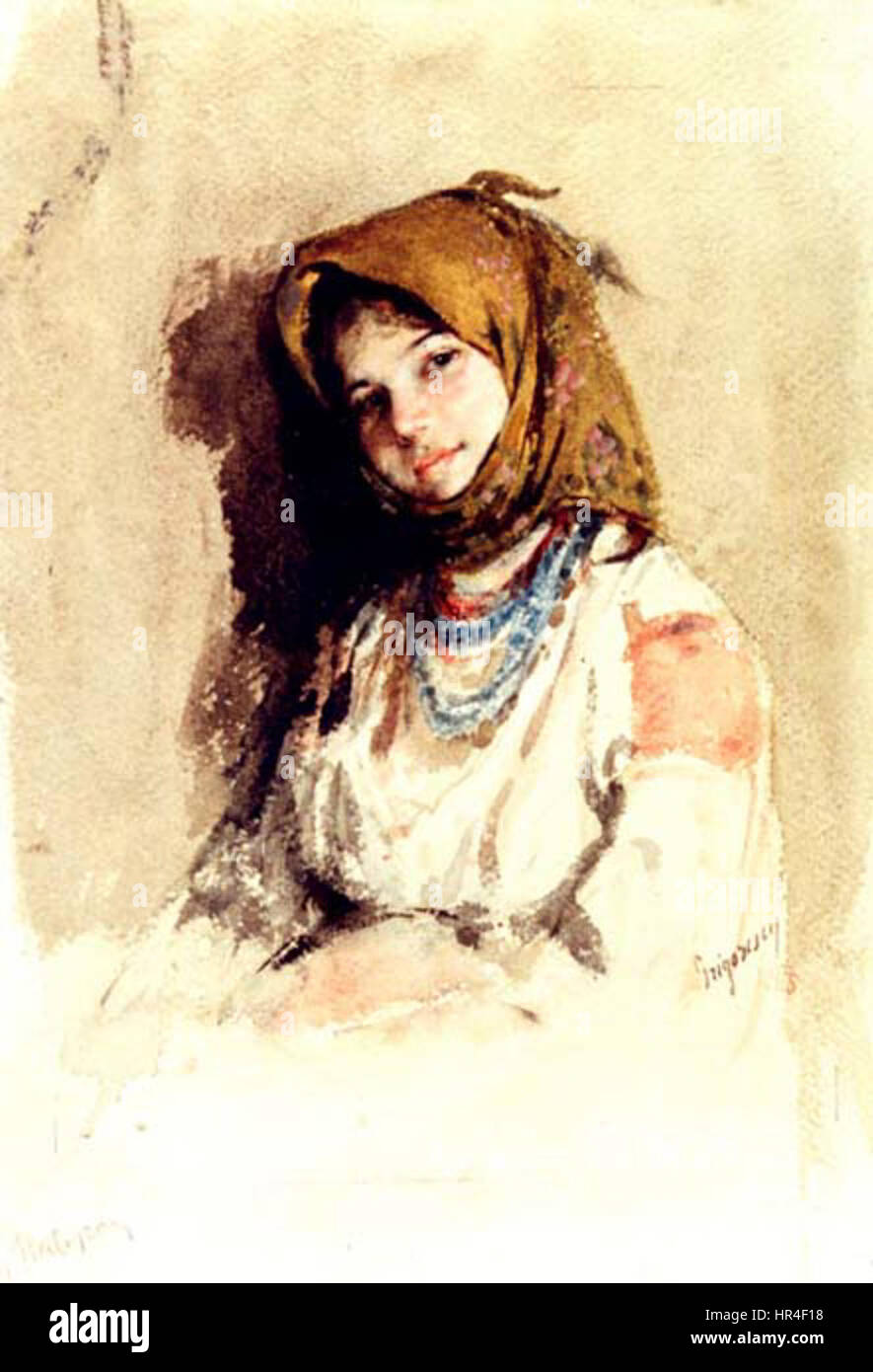 Nicolae Grigorescu - Portret de tarancuta Stockfoto
