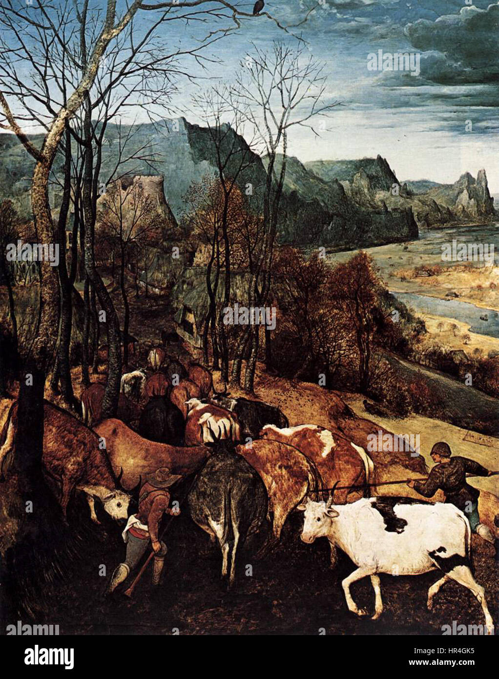 Pieter Bruegel der ältere - die Rückkehr der Herde (Detail) - WGA3457 Stockfoto Pieter Bruegel der ältere - die Rückkehr der Herde (Detail) - WGA3457 Stockfoto