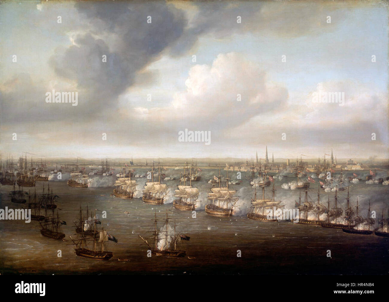 Nicholas Pocock - der Seeschlacht von Kopenhagen, 2. April 1801 Stockfoto