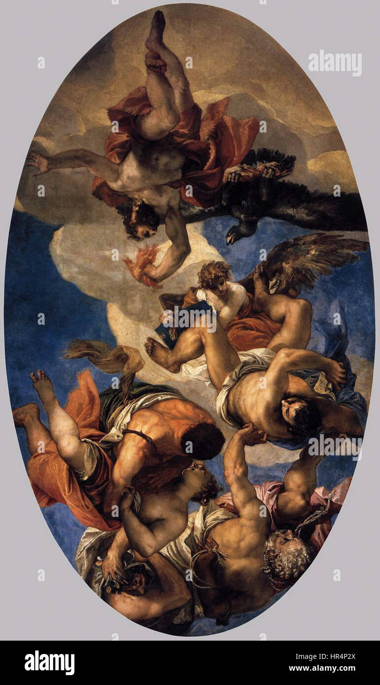 Paolo Veronese - Jupiter schleudert Blitze auf die Laster - WGA24935 Stockfoto