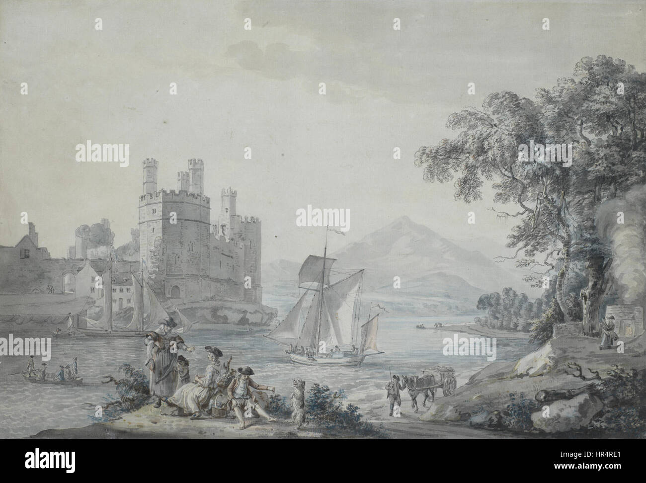 Paul Sandby Caernarvon Castle Stockfoto