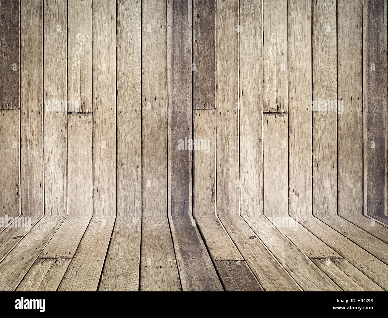 Alte Holz Perspektive Vintage Hintergrundtextur mit Raum Stockfoto