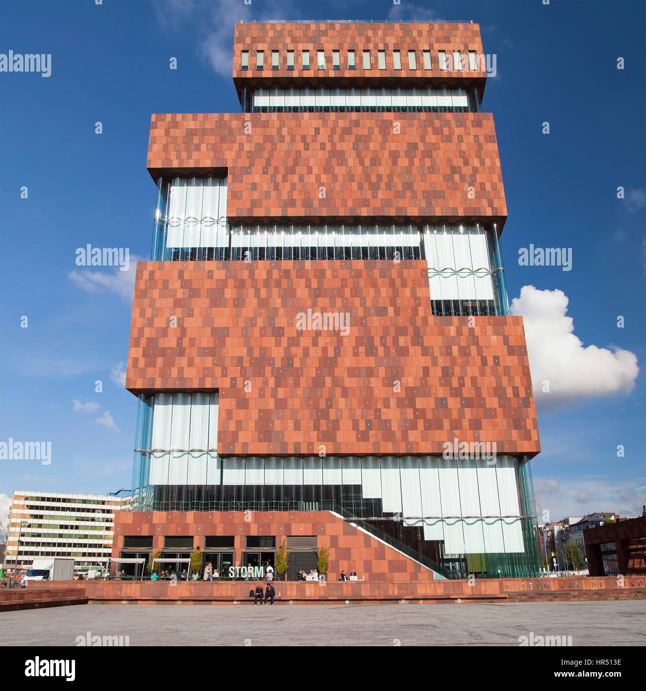 Antwerpen, Belgien - 10. Oktober 2016: Das Museum Aan de Stroom in Antwerpen, Belgien. Im Mai 2011 eröffnet, ist das größte Museum der Stadt. Stockfoto
