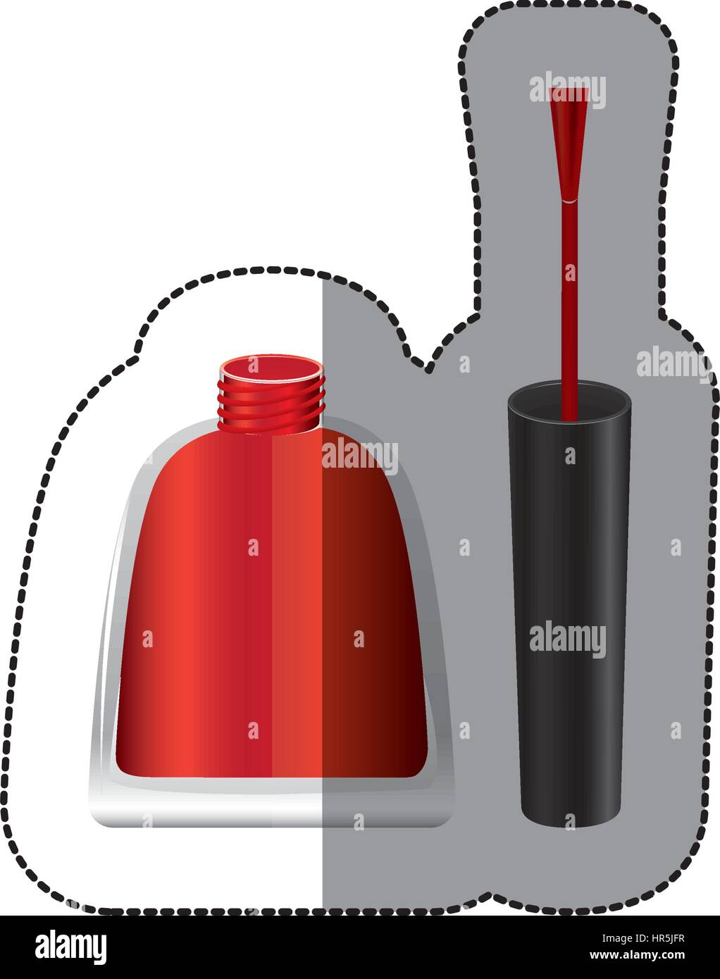 rote Nägel Polieren Symbol Stock Vektor