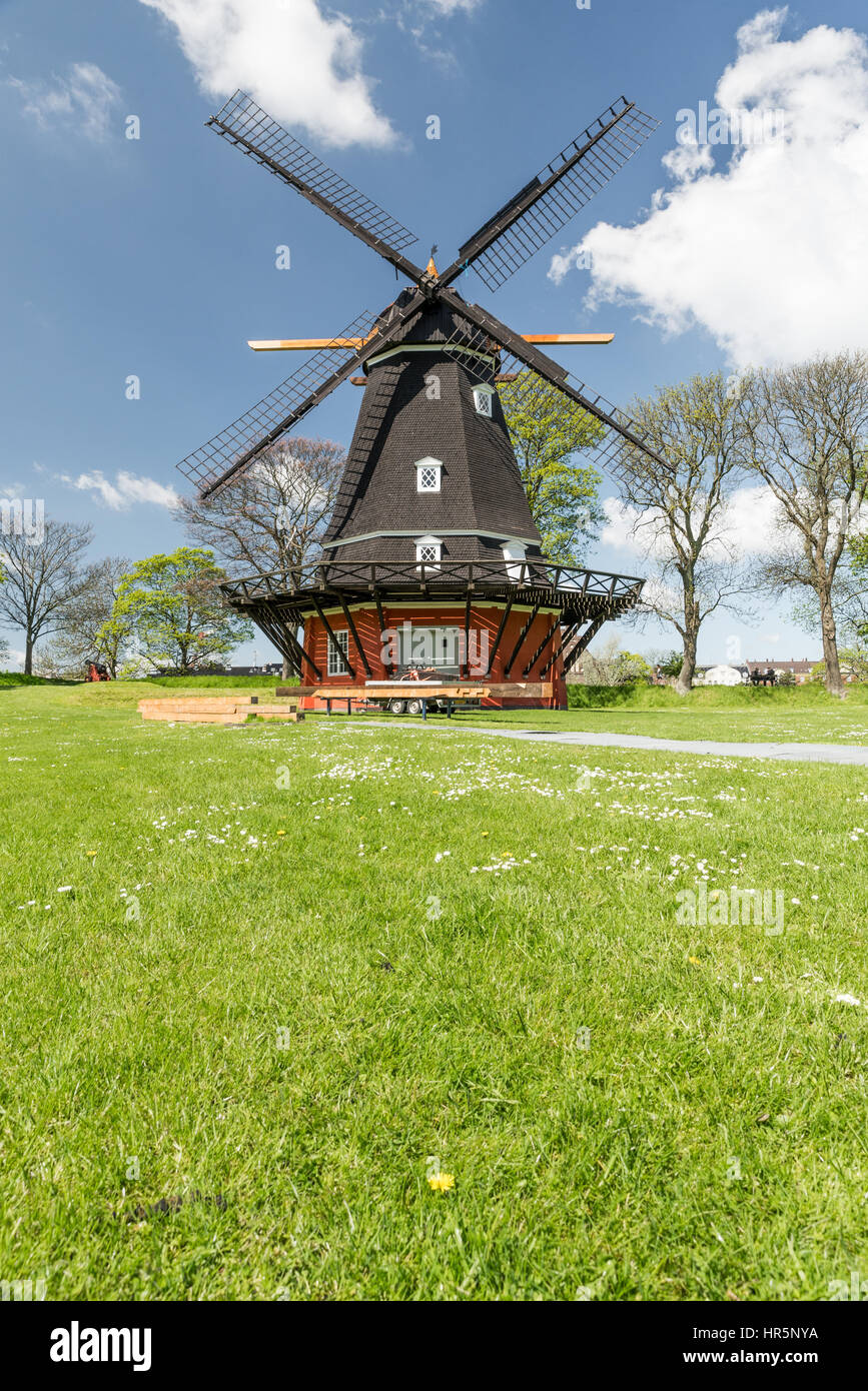 Kopenhagen, Dänemark - 14. Mai 2015: Windmühle in Kastellet Festung, Kopenhagen, Dänemark. Stockfoto