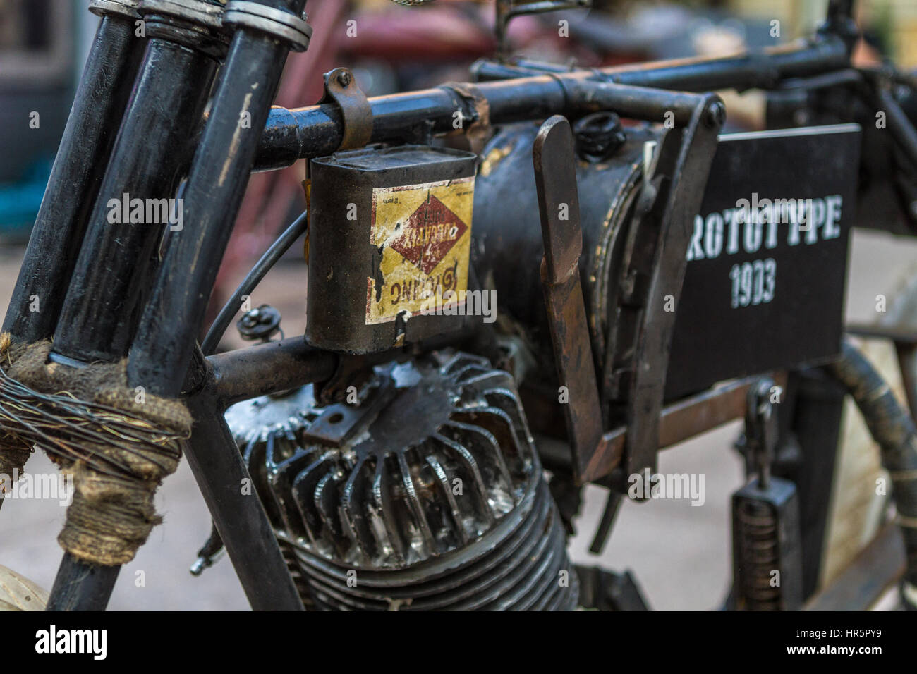 ZAGREB, Kroatien – 14. November. 2016: Discovery Kanal TV Präsentation Harley und das Davidsons mit retro und historische Motorräder Stockfoto