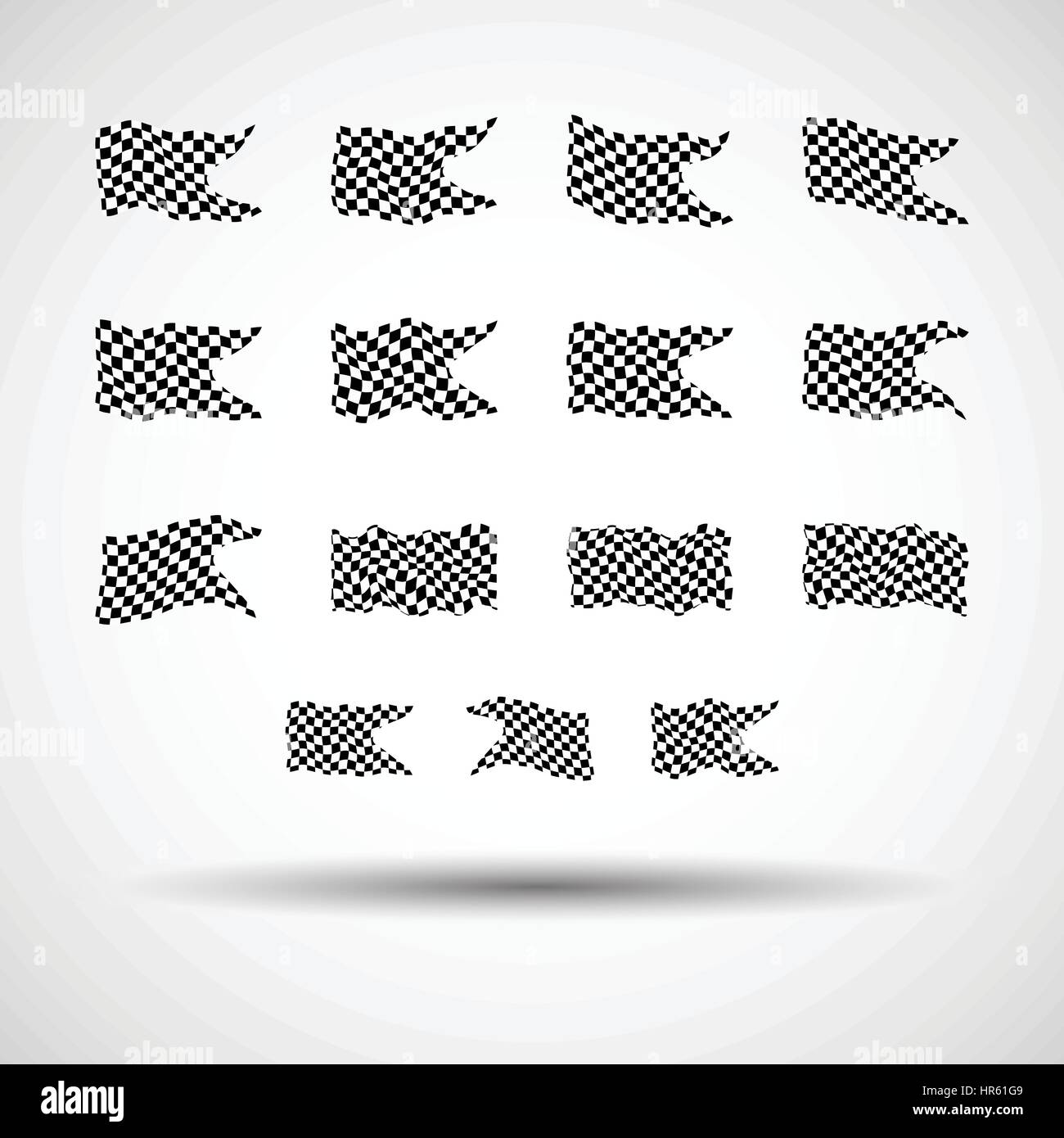 Sammlung von 15 karierte Flaggen Racing Hintergrund gesetzt Vektor-Illustration. EPS10 Stock Vektor