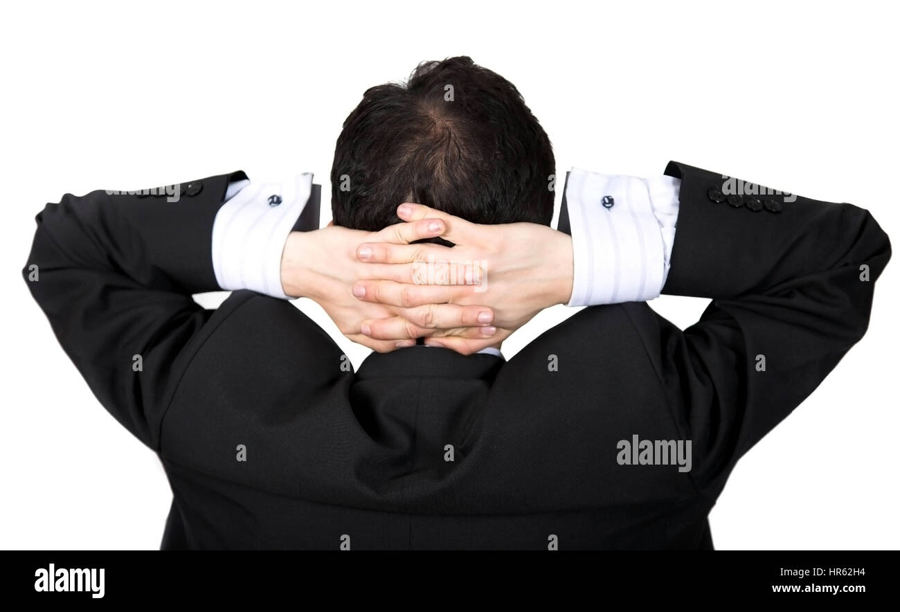 Geschäft - keine Sorge - über weiß Stockfoto