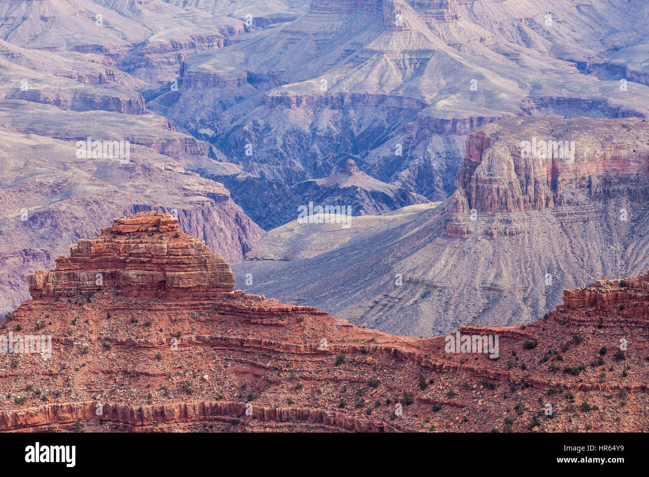 Ein Blick vom Südrand des Grand Canyon, Grand Canyon National Park, Arizona, USA. Stockfoto