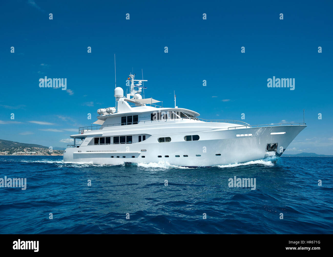 Luxus-Yacht im Mittelmeer Stockfoto