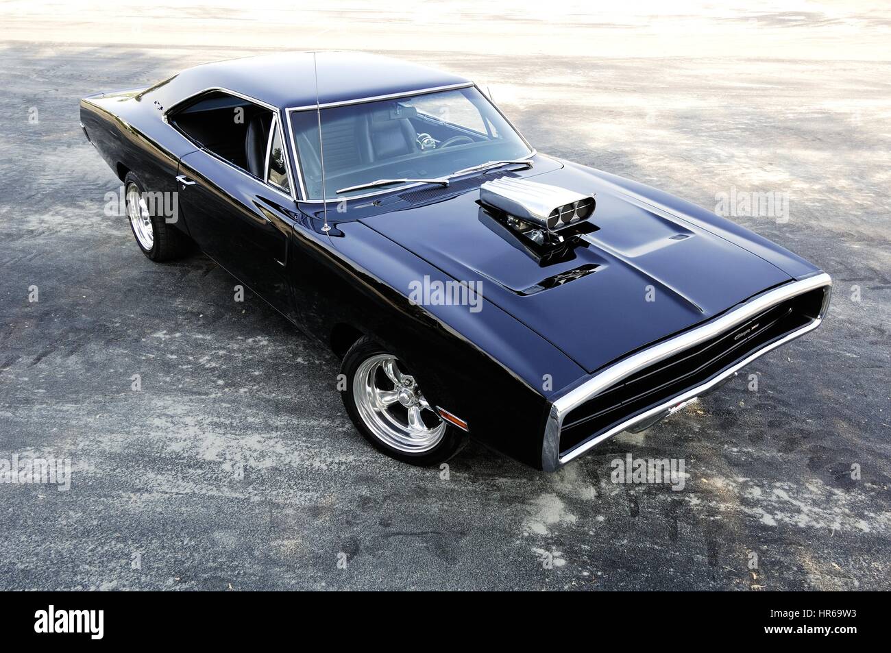 Dodge Charger 1970 Muscle Car Oldtimer Amerikaner Mit Lufteinlass Auf Der Motorhaube Stockfotografie Alamy