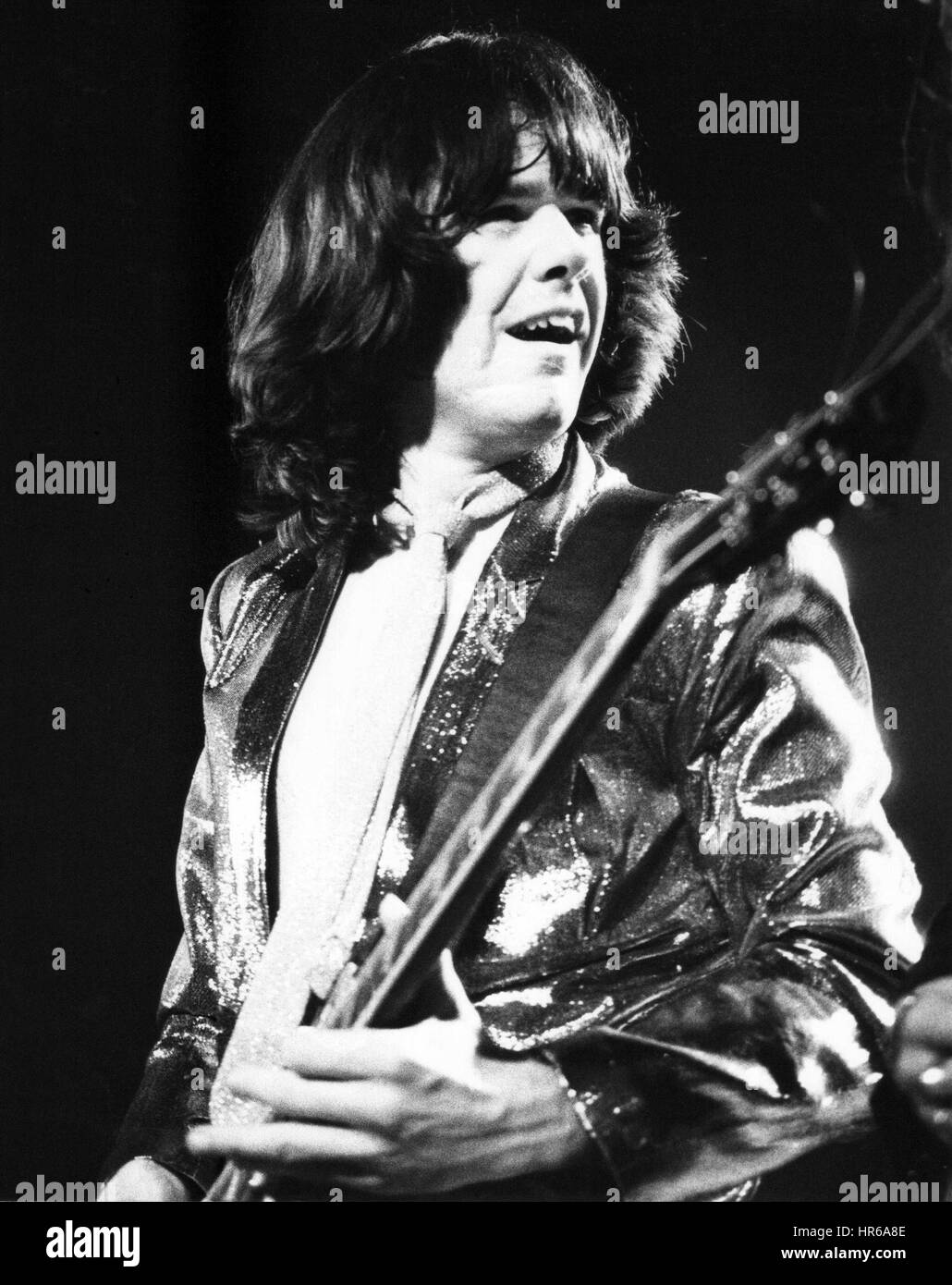 Gary Moore, Gitarrist in Irish Rock band Thin Lizzy, live auf der Bühne in London, England am 27. Juni 1978 führt. Stockfoto