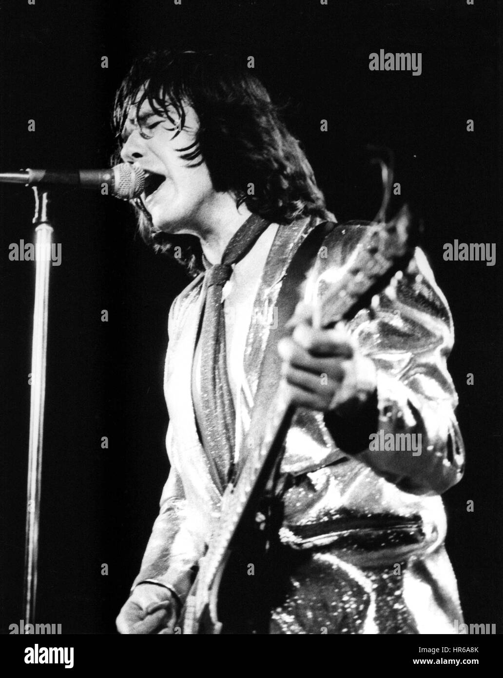 Gary Moore, Gitarrist in Irish Rock band Thin Lizzy, live auf der Bühne in London, England am 27. Juni 1978 führt. Stockfoto