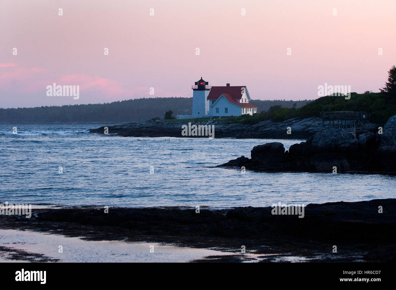 Historischen Hendrick Head Light, Southport, Maine. Der Leuchtturm stammt aus dem Jahre 1829. Stockfoto