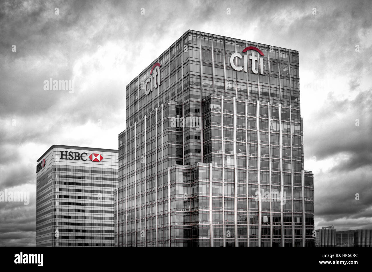 Citi Bank und HSBC Bürogebäude in Canary Wharf, Docklands, London UK Stockfoto