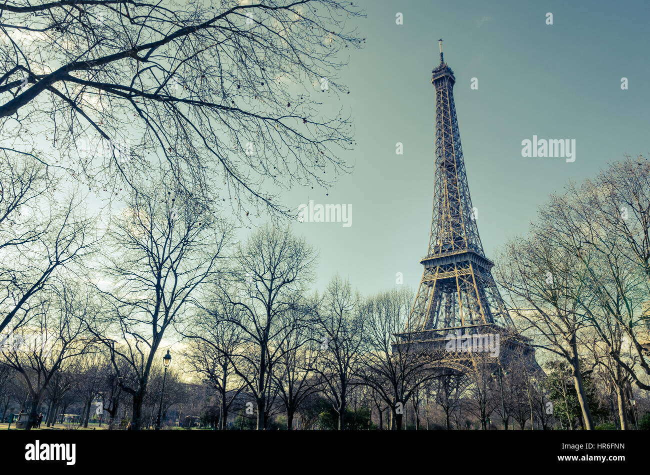Paris Eiffelturm Vintage-Effekt Stockfoto