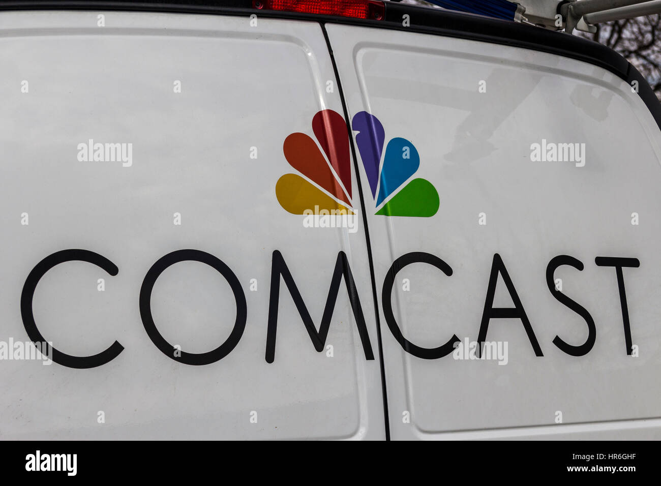 Indianapolis - ca. Februar 2017: Comcast Servicefahrzeug. Comcast ist eine multinationale Massenmedien Unternehmen XII Stockfoto