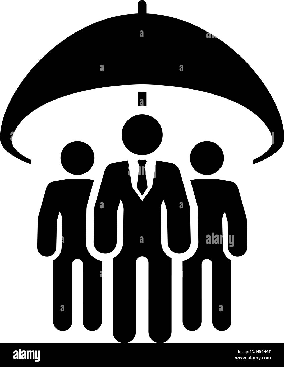 Gruppensymbol Lebensversicherung. Flaches Design. Stock Vektor