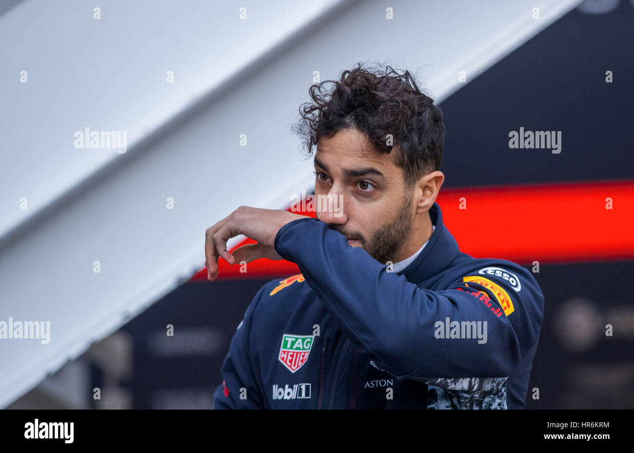 Bracelona, Deutschland. 27. Februar 2017. Australische Formel1 pilot Daniel Ricciardo, fotografiert in der Formel1 pre-Season Tests auf der Rennstrecke Circuit de Catalunya in Bracelona, Deutschland, 27. Februar 2017. Die neue Formel1 Saison startet am 26. März 2017 in Australien. Foto: Jens Büttner/Dpa-Zentralbild/Dpa/Alamy Live News Stockfoto