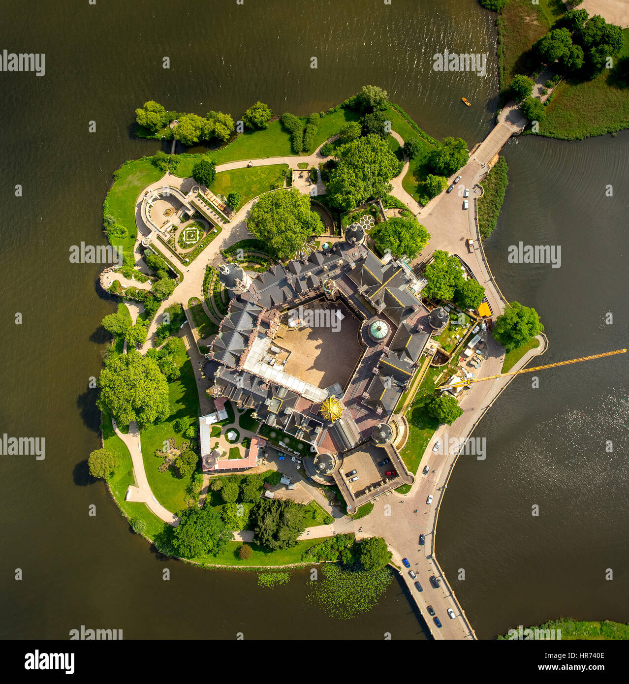 Schloss Schwerin, Schlossgarten, Burgsee, See-Schweriner See, Schweriner See, Mecklenburg-West Pomerania, Deutschland Stockfoto