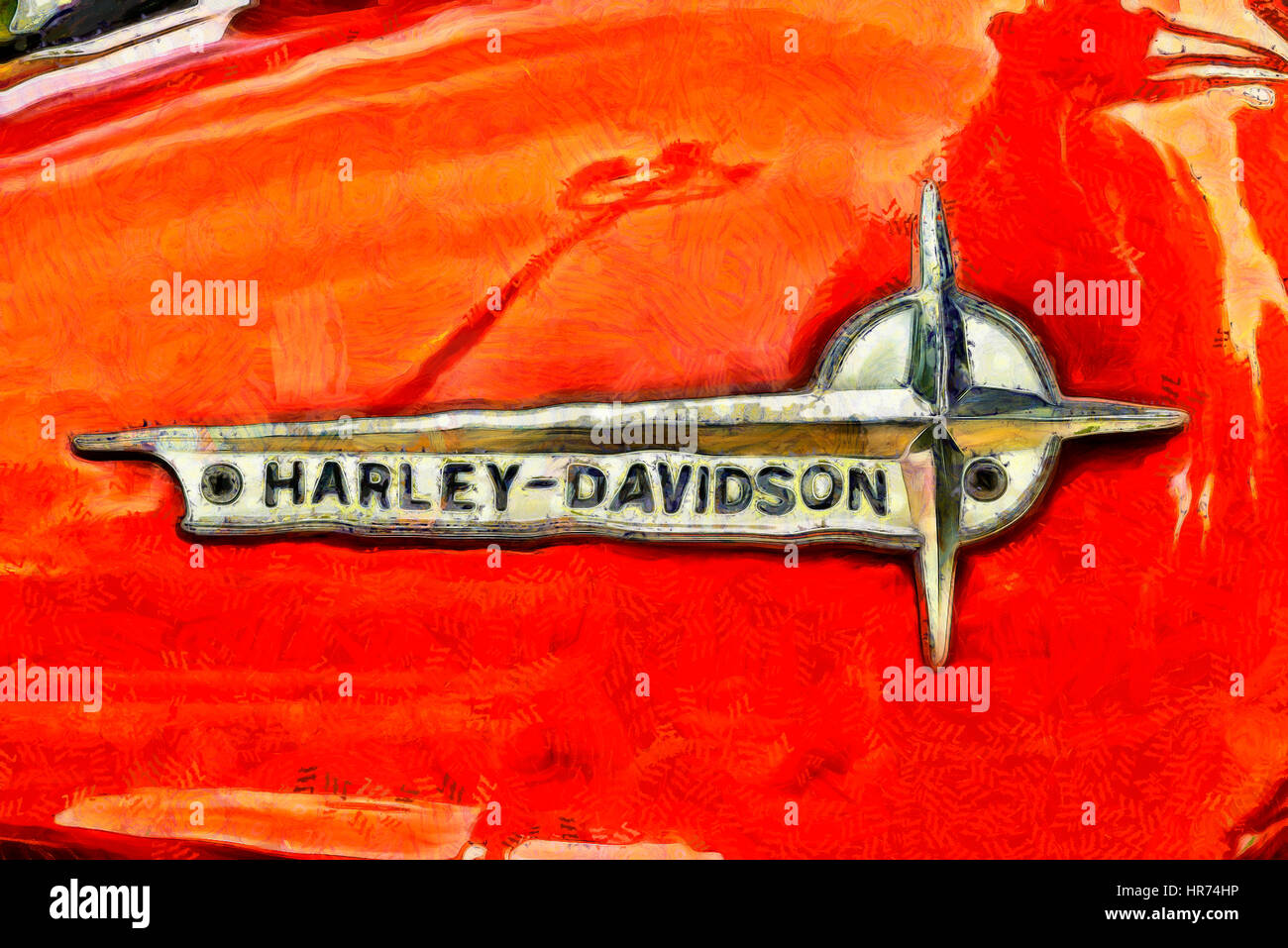 Harley-Davidson Abzeichen auf tank Stockfoto