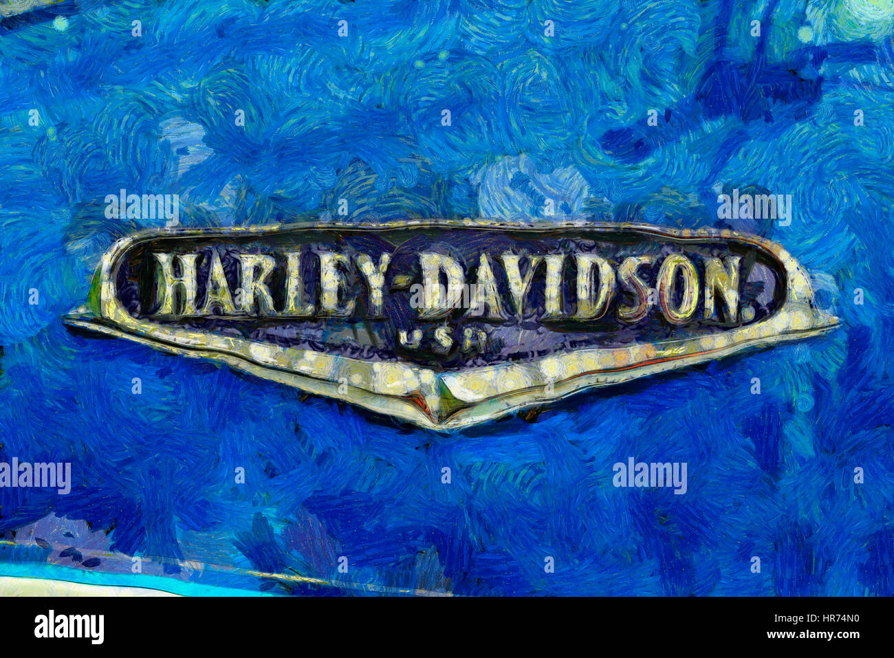 Harley-Davidson Abzeichen auf tank Stockfoto