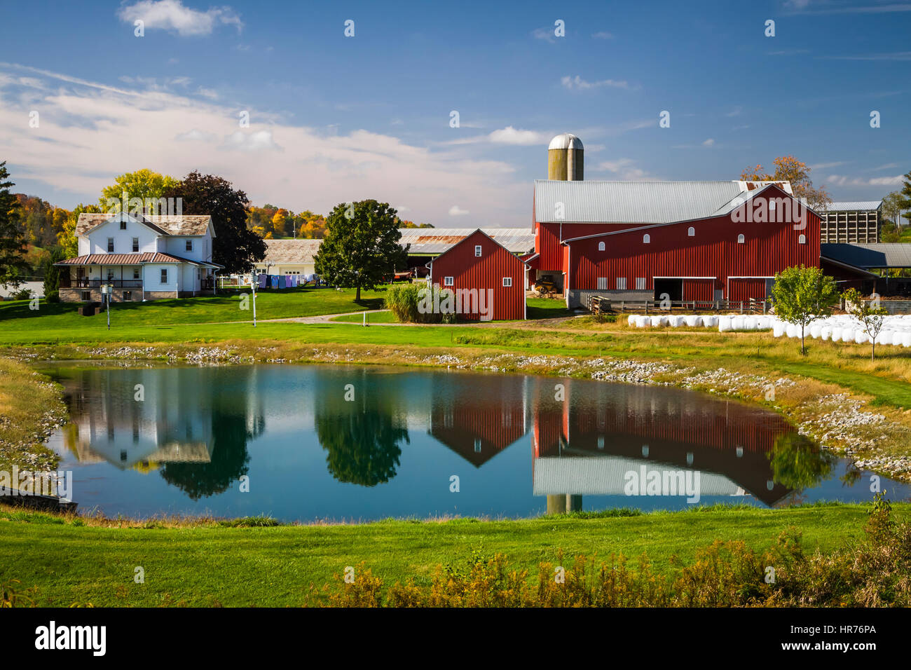Eine amische Farm in der Nähe von Walnut Creek, Ohio, USA. Stockfoto