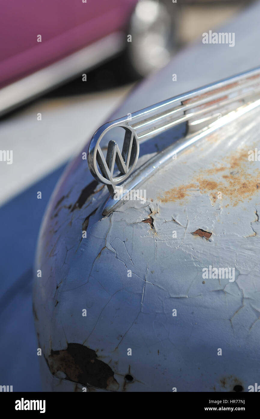 Unlackiertes Hotrod Car, Morris Cruise Nachtfahrzeugshow, Morris, Illinois, USA. Stockfoto