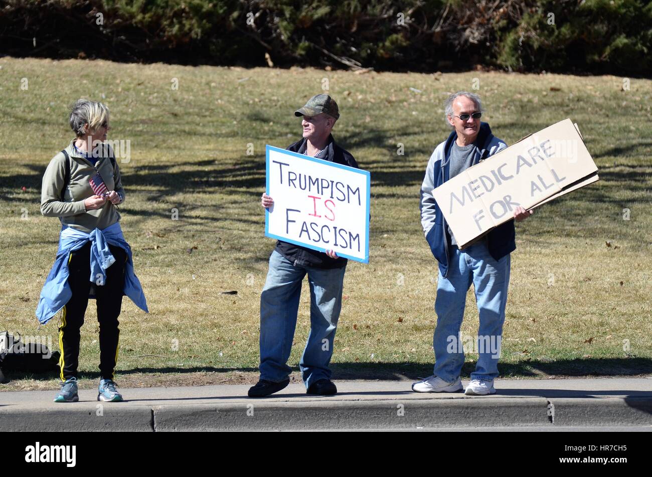 Unterstützer bei der "Spirit of America" Rallye für Präsident Trump in Denver Stockfoto