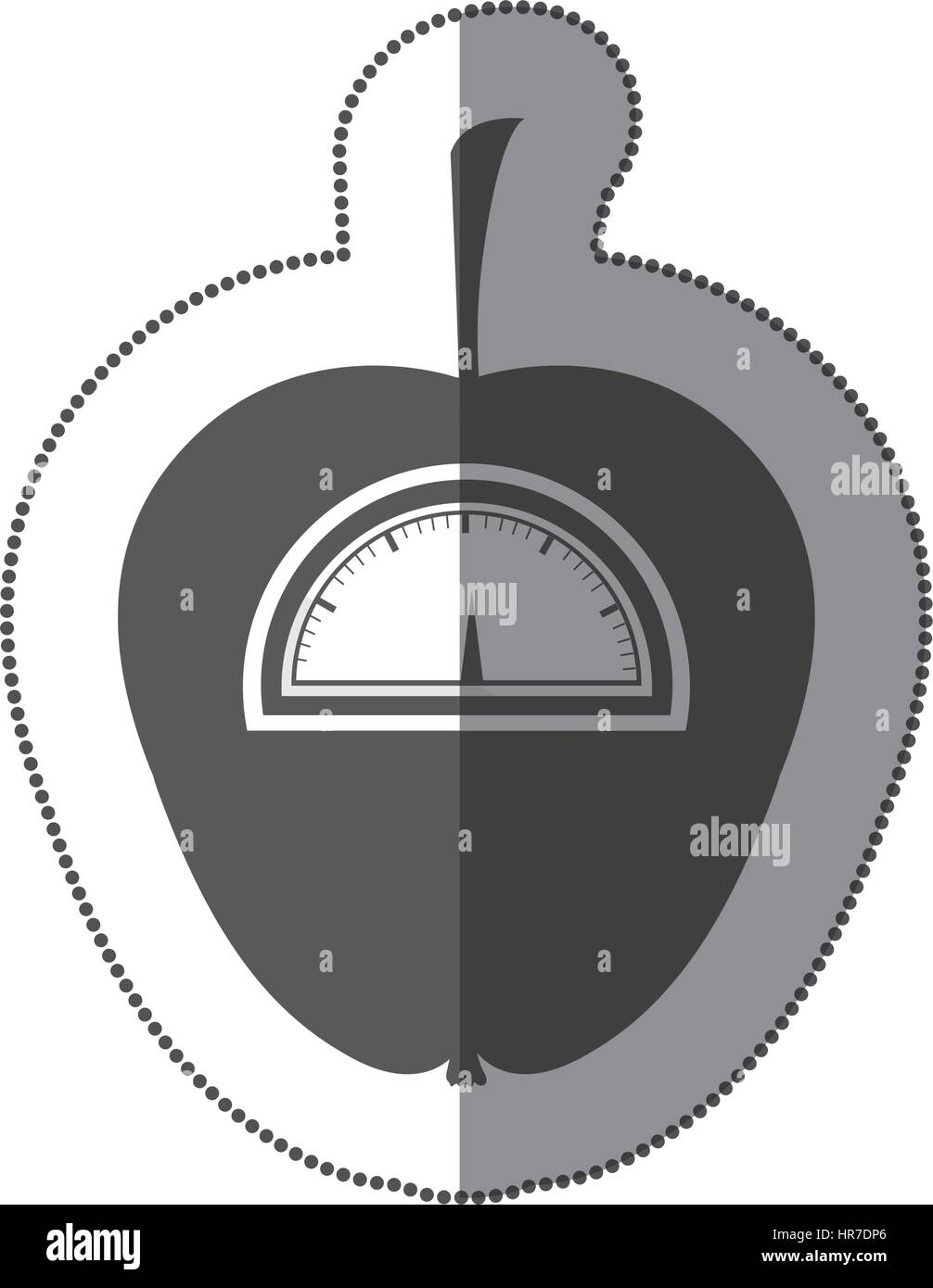 Kontur Apple Gewicht Waage-Symbol Stock Vektor