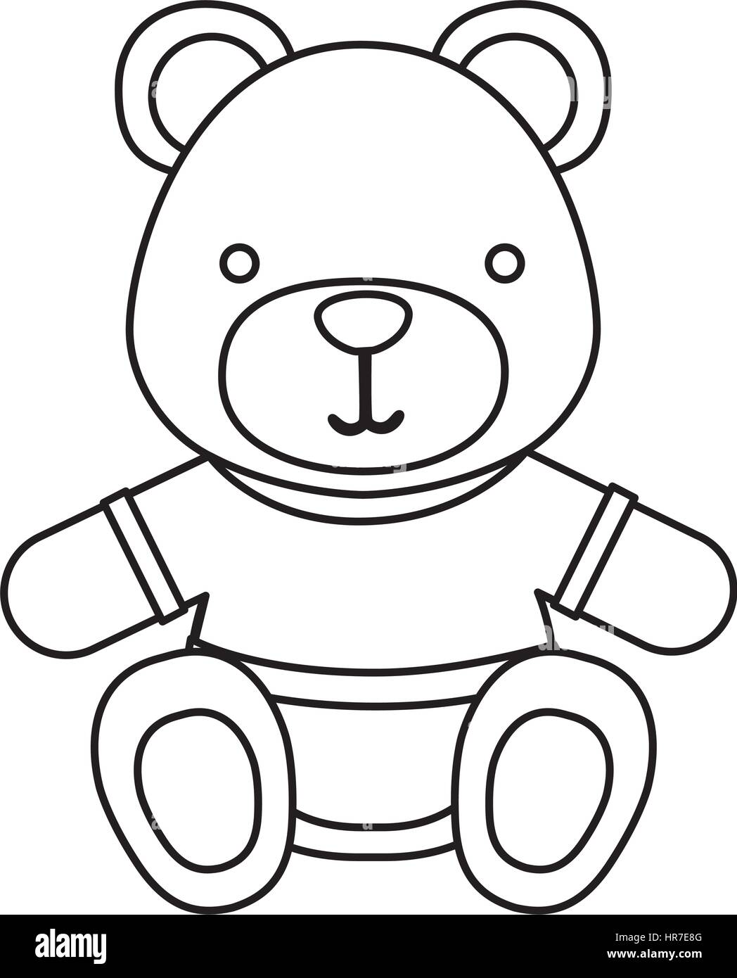 Abbildung Teddybär mit Shirt-Symbol Stock Vektor