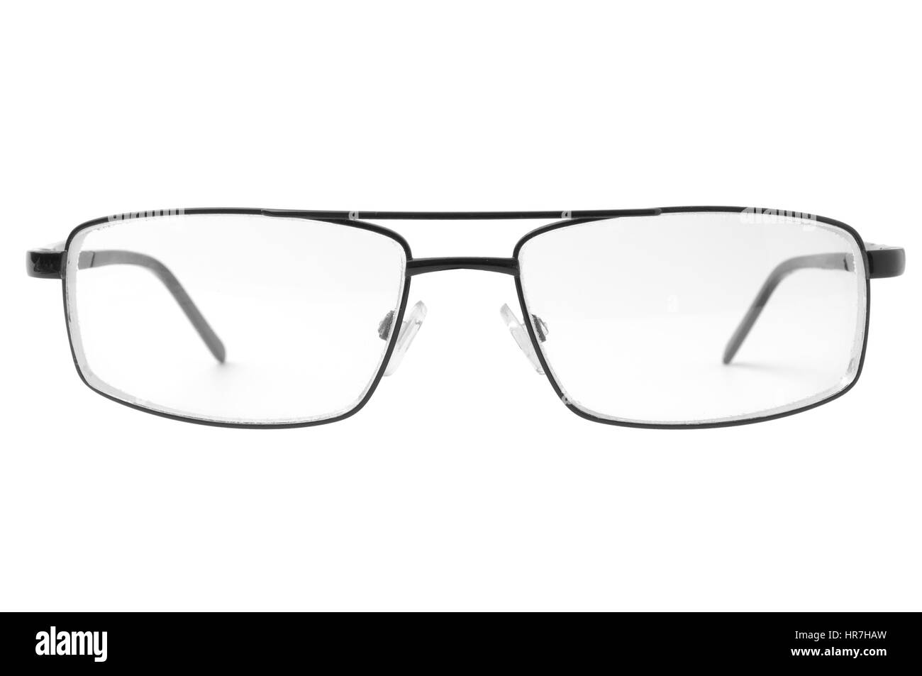 Brille, die isoliert auf weißem Hintergrund Stockfoto