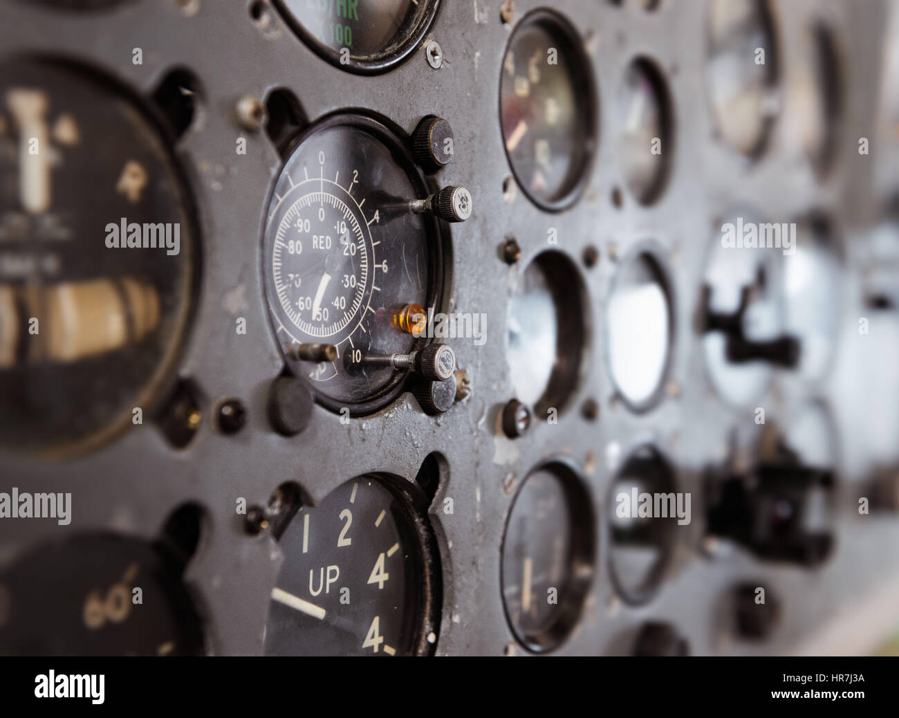 Vintage Flug Instrumenets vom zweiten Weltkrieg Flugzeuge. Stockfoto