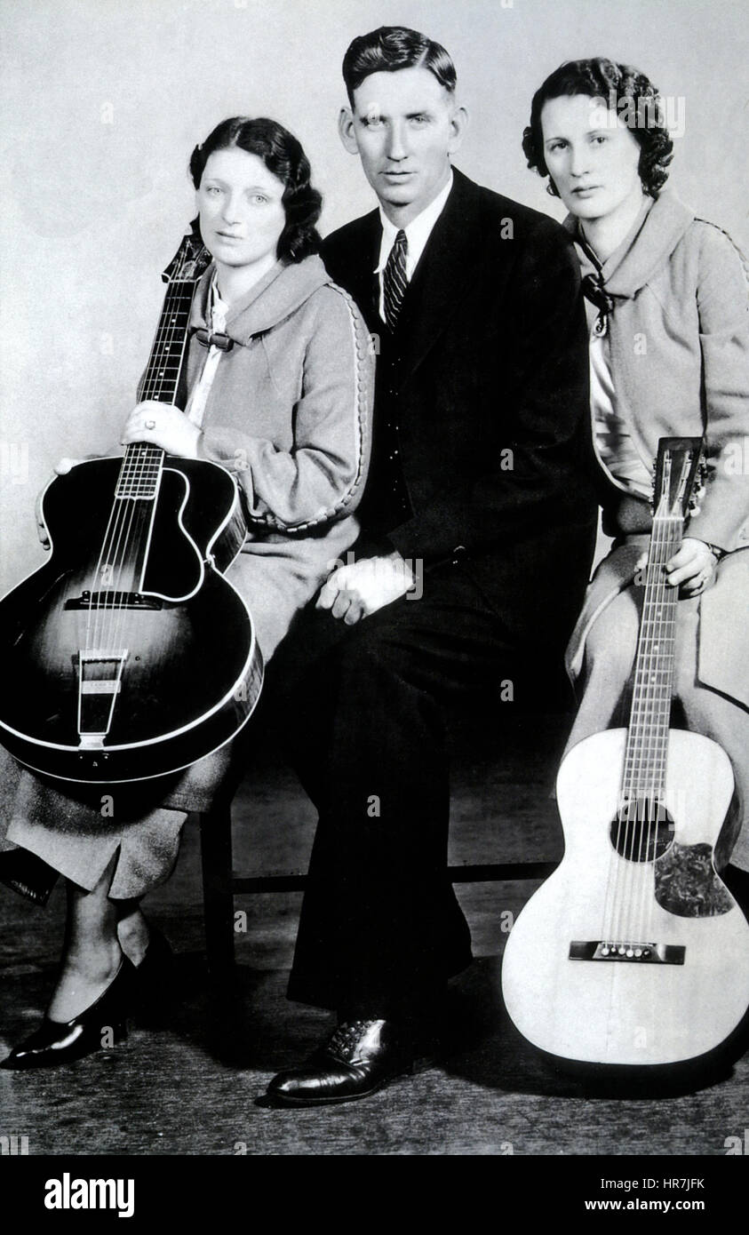 CARTER FAMILY amerikanischen Folk-Trio über 1927. Von links: Maybelle, Alvin, Sara Stockfoto