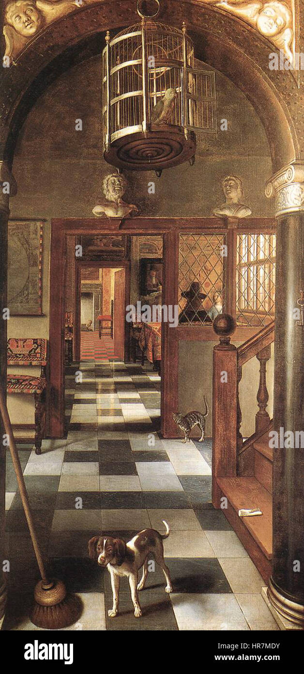 Blick auf einen Korridor 1662 Samuel van Hoogstraten Stockfoto