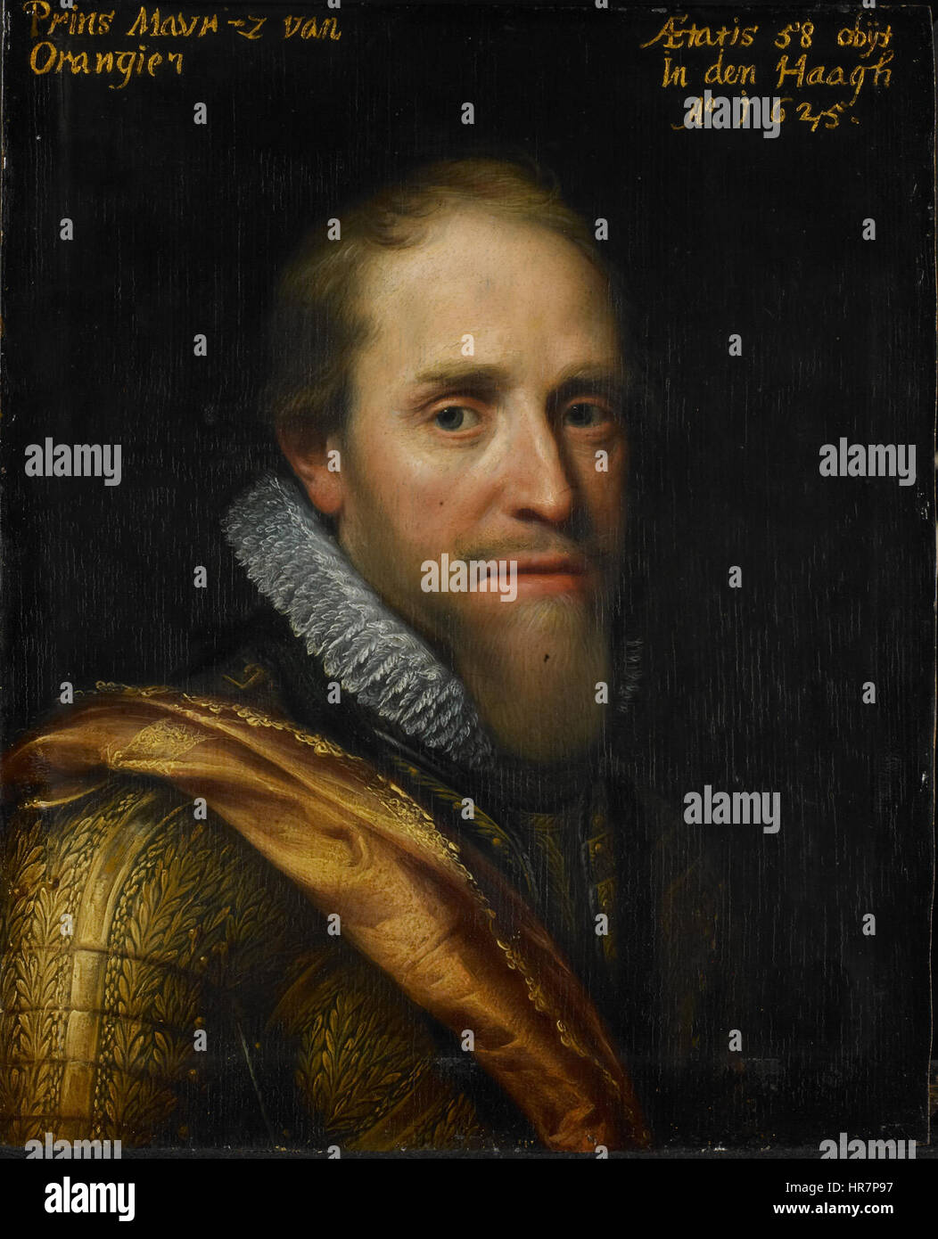 Die Werkstatt von Michiel Jansz. Van Mierevelt bezieht sich auf die Produktion von Werken im Atelier des renommierten niederländischen Porträtkünstlers Michiel van Mierevelt. Seine Werkstatt schuf mehrere bemerkenswerte Porträts, die oft durch detaillierte Darstellungen von Einzelpersonen aus der niederländischen Gesellschaft charakterisiert sind, die sowohl persönliche als auch gesellschaftliche Werte der Zeit widerspiegeln. Stockfoto