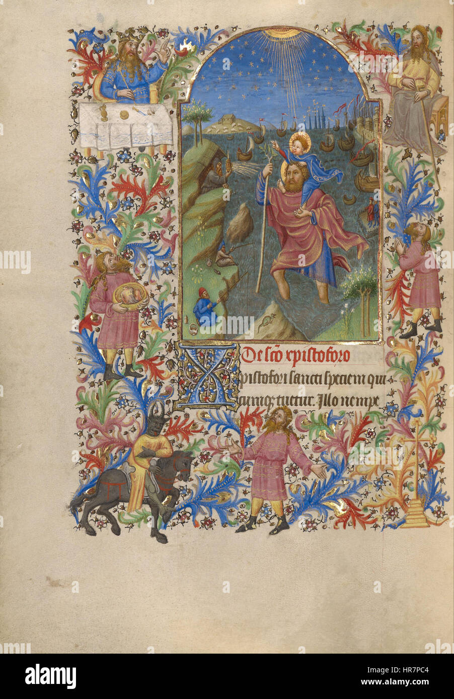 Spitz-Master (Französisch, aktiv über 1415-1425) - Saint Christopher Carrying das Christkind - Google Art Project Stockfoto