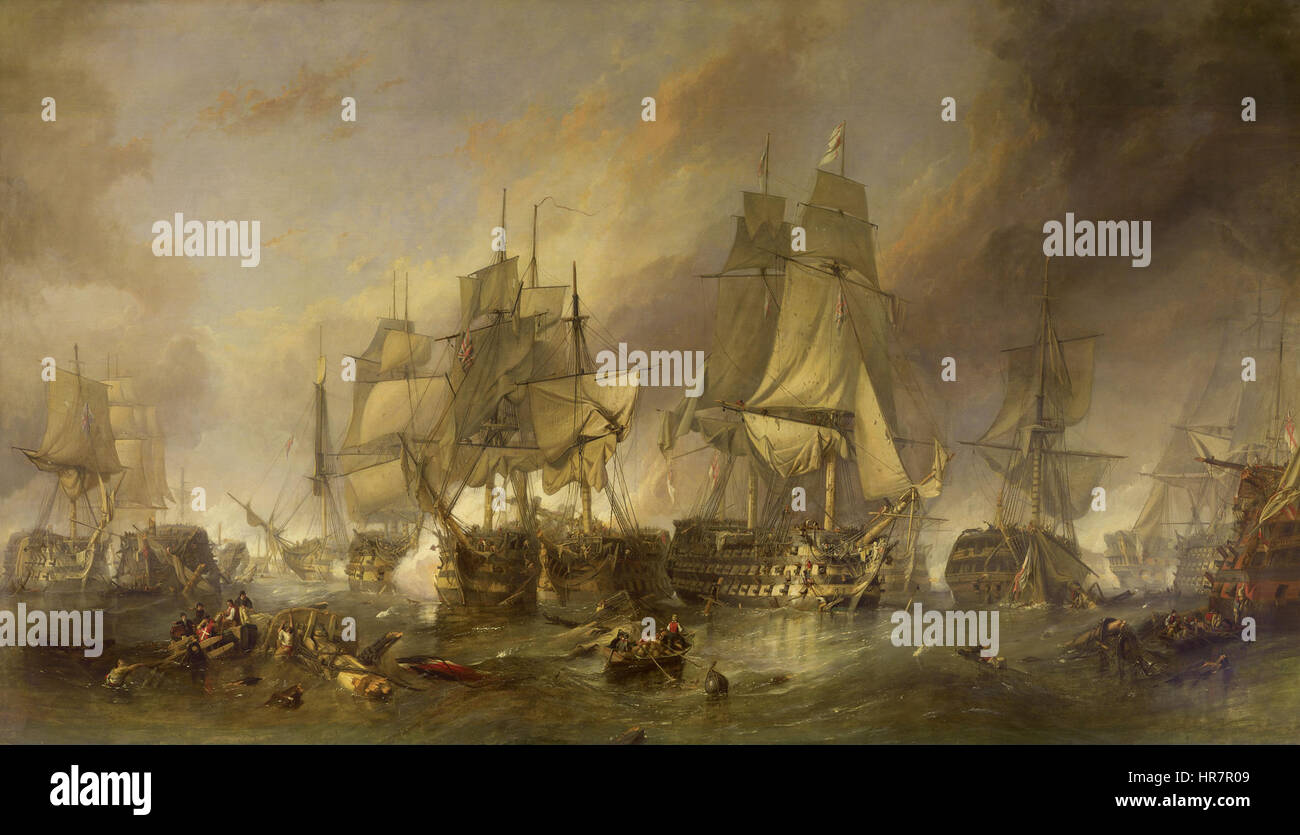 Die Schlacht von Trafalgar von William Clarkson Stanfield Stockfoto