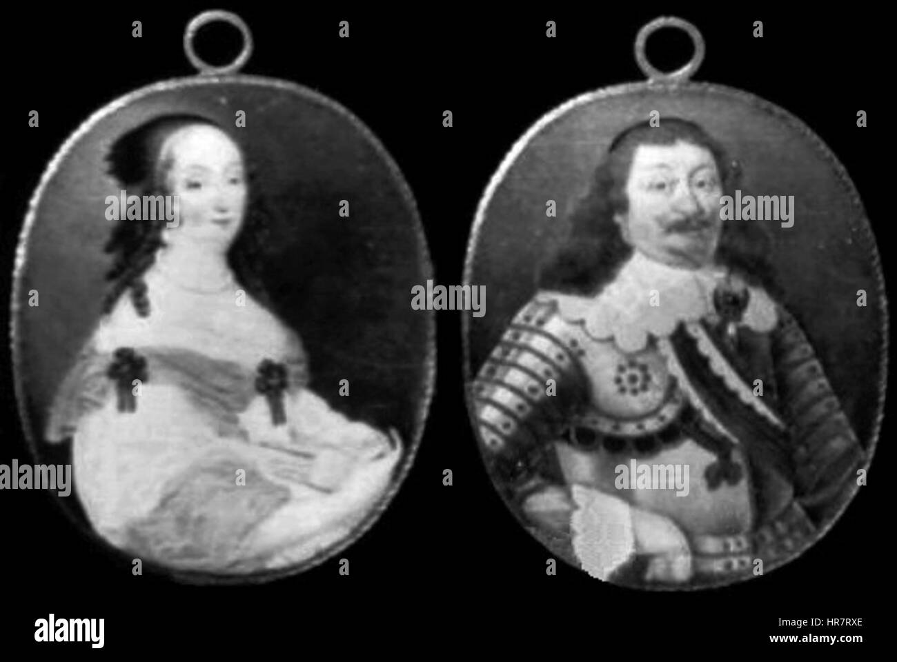 Zweiseitige Porträt Miniatur Stockfoto