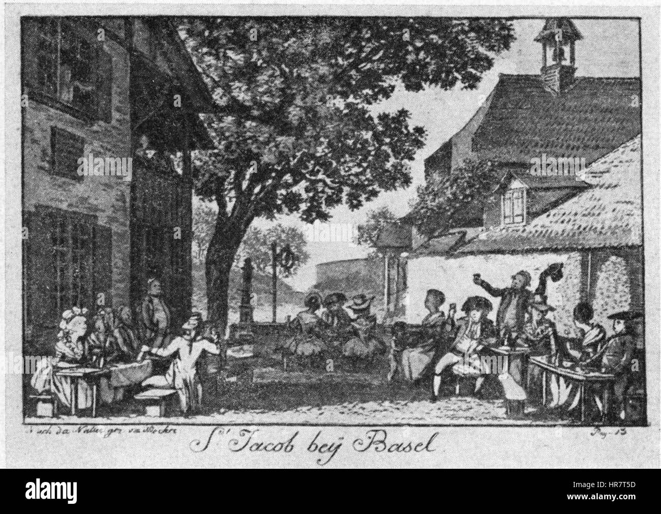 St. Jakob, gemalt 1787, zeigt religiöse Hingabe durch seine Darstellung des Heiligen Jakobs, die europäische Kunststile des 18. Jahrhunderts mit religiöser Ikonographie verbindet. Stockfoto